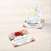 Brautparty in den Farben Rot und Gelb Rechteckiger Pappuntersetzer (Vor Ort)