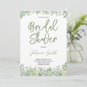 Brautparty in den Grünanlagen von Eukalyptus und S Einladung (Stehend Vorderseite)