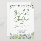 Brautparty in den Grünanlagen von Eukalyptus und S Einladung (Vorne/Hinten)
