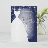 Brautparty in der blauen Sternennacht Einladung (Stehend Vorderseite)