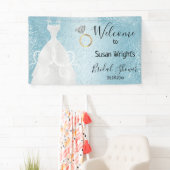 Brautparty in einem Baby Blue Banner (Insitu)