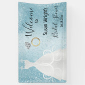 Brautparty in einem Baby Blue Banner (Vertikal)