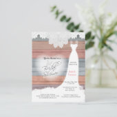 Brautparty in einem farbenfrohen Strandwalddesign Einladungspostkarte (Stehend Vorderseite)