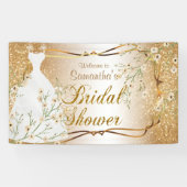 Brautparty in Gold Glitzer 2 Banner (Horizontal)