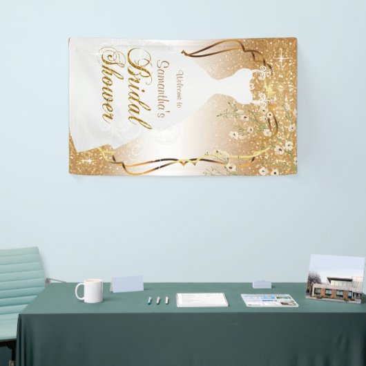 Brautparty in Gold Glitzer Banner (Messeveranstaltung)