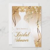 Brautparty in Gold-Glitzer Einladung (Vorderseite)