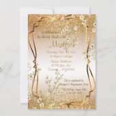 Brautparty in Gold-Glitzer Einladung (Rückseite)