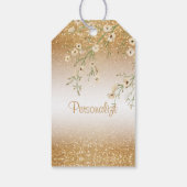 Brautparty in Gold Glitzer | Vielen Dank Geschenkanhänger (Rückseite)