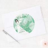 Brautparty in Grün und Weiß Runder Aufkleber (Umschlag)