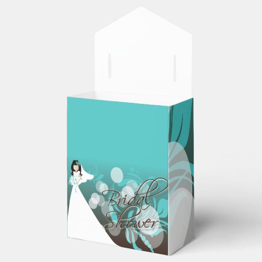 Brautparty in Hübsch türkisfarbenem Blau und Braun Geschenkschachtel (Geöffnet)