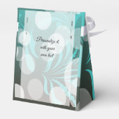 Brautparty in Hübsch türkisfarbenem Blau und Braun Geschenkschachtel (Rückseite)