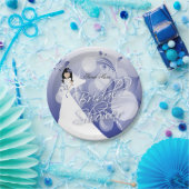 Brautparty in Hübschem Blau und Weiß Pappteller (Party)