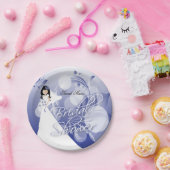 Brautparty in Hübschem Blau und Weiß Pappteller (Party)