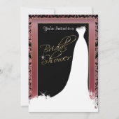 Brautparty in Metallic Gold & Rose Einladung (Vorderseite)