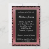 Brautparty in Metallic Gold & Rose Einladung (Rückseite)