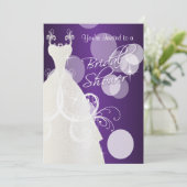 Brautparty in metallischer Lila Einladung (Stehend Vorderseite)