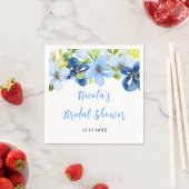 Brautparty in Navy und Babyblau mit floralem Muste Serviette (Beispiel)