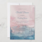 Brautparty in Rosa und Blau Einladung (Vorderseite)