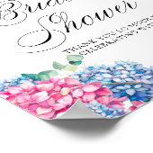 Brautparty in Rosa und Blau-Hydrangeas - Empfang Poster (Ecke)