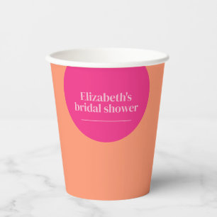Brautparty in Rosa und Orange Pappbecher