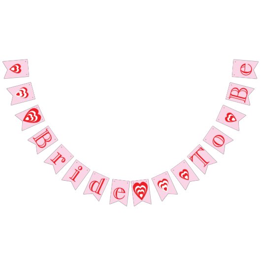 BRAUTPARTY in Rosa und Rot Wimpelkette (Alle)