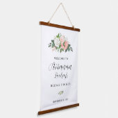 Brautparty in Rosa und Weiß Wandteppich Mit Holzrahmen (Gewinkelt)