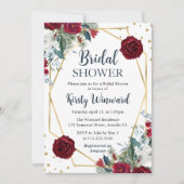 Brautparty in Rot und Weiß Einladung (Vorderseite)