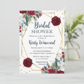 Brautparty in Rot und Weiß Einladung (Stehend Vorderseite)