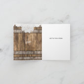 Brautparty in rustikalem Holz und Spitzen Dankeskarte (Innenseite)