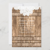 Brautparty in rustikalem Leichtholz und Spitzen Einladung (Rückseite)