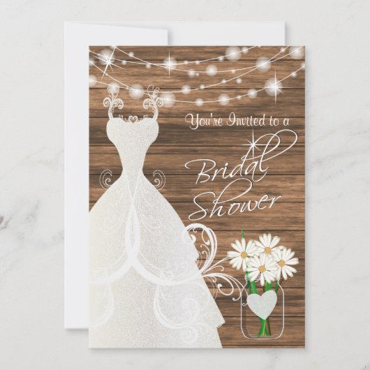 Brautparty in rustikalen Holzklingeln Einladung (Vorderseite)