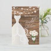 Brautparty in rustikalen Holzklingeln Einladung (Stehend Vorderseite)