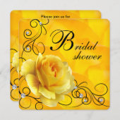 Brautparty in Schwarz und Gelb Einladung (Vorne/Hinten)