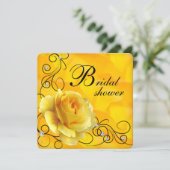 Brautparty in Schwarz und Gelb Einladung (Stehend Vorderseite)