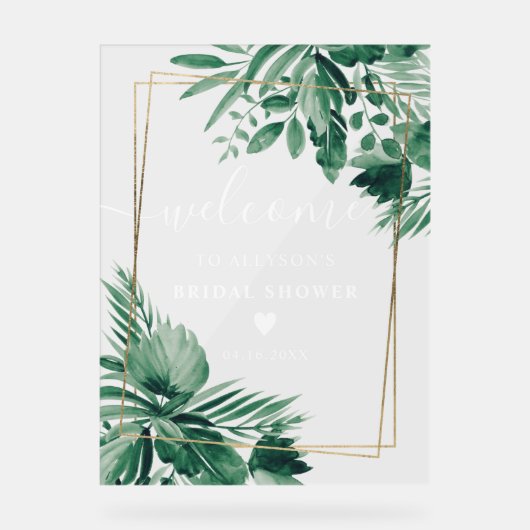 Brautparty in tropischer Vegetation Acrylschild (Vorderseite)