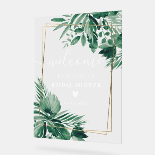 Brautparty in tropischer Vegetation Acrylschild (Winkel)