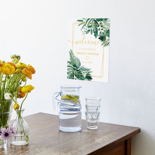 Brautparty in tropischer Vegetation Foliendrucke (Ablage(Küche))