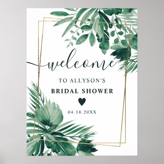 Brautparty in tropischer Vegetation Poster (Vorne)