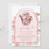 Brautparty in Weiß und Rosa Einladung (Vorderseite)