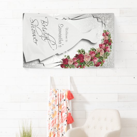 Brautparty in Weißem Glitzer Banner (Insitu)