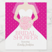 Brautparty individuelle Name Rosa Weinetiketten Weinetikett (Einzelnes Label)