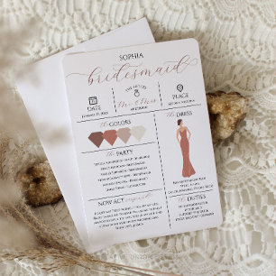 Brautparty Info Card Sie werden meine Bridesmaid Einladung