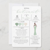 Brautparty Info Card Sie werden meine Bridesmaid Einladung (Vorderseite)