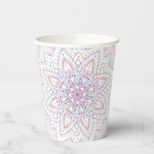 Brautparty Intricate Pastel Pink & Blue Mandala Pappbecher (Links)