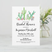 Brautparty Invite Cactus Bachelorette Cacti Einladung (Stehend Vorderseite)
