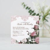 Brautparty Invite - Floral Trellis Rose Vintag Einladung (Stehend Vorderseite)