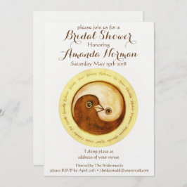 BRAUTPARTY INVITE gold YinYang Tauben Einladung