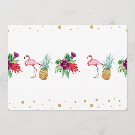 Brautparty Itinerary Aloha Flamingo Ananas Programm (Rückseite)