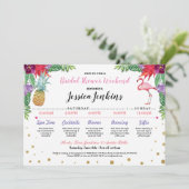 Brautparty Itinerary Aloha Flamingo Ananas Programm (Stehend Vorderseite)