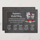 Brautparty Itinerary Bachelorette Skulls Chalet Einladung (Vorne/Hinten)